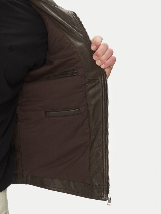 Serge Pariente Serge Pariente Lederjacke Ondo Braun Regular Fit