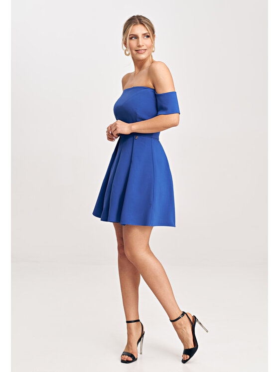 FIGL FIGL Koktejlové šaty M1026 Modrá Regular Fit