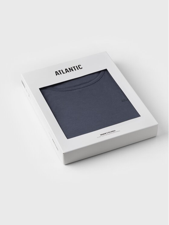 Atlantic Atlantic Piżama NLP-513-GRAFITOWY krata Niebieski Regular Fit