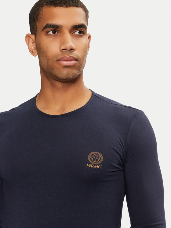 Versace Versace Longsleeve AUU01007 1A1001 Granatowy Regular Fit