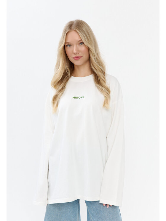 Mirons Mirons Longsleeve Print Biały Oversize