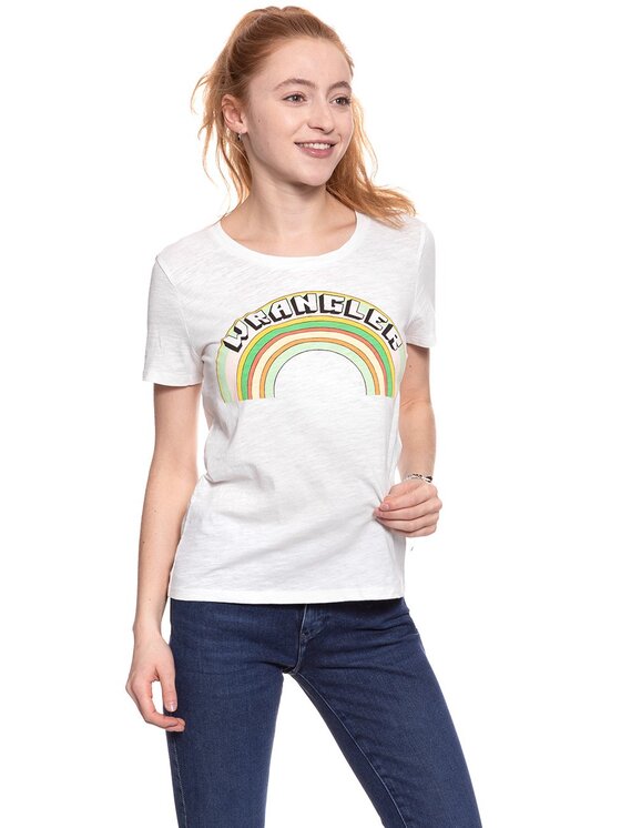 Wrangler Wrangler T-Shirt GRAPHIC TEE Biały Regular Fit