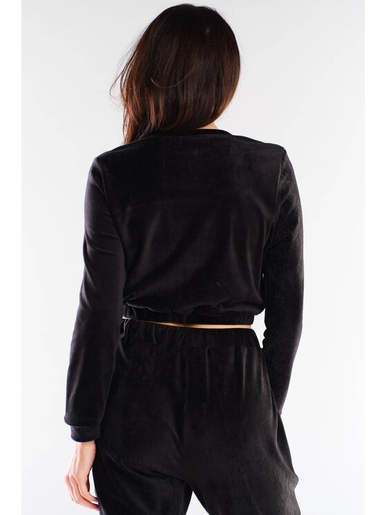 Awama Awama Bluzka A421 Czarny Basic Fit