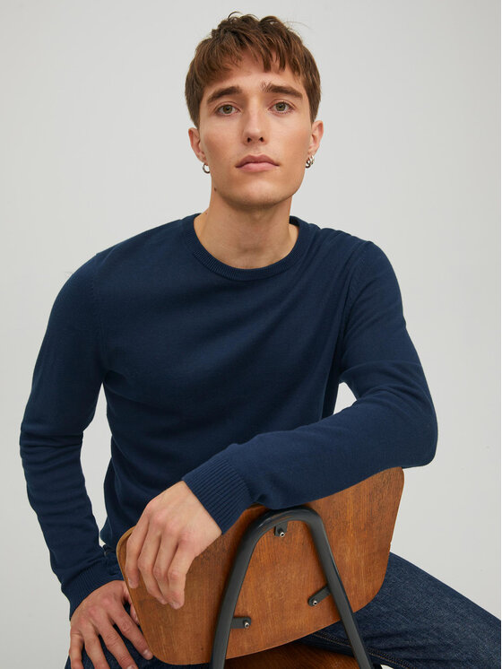 Jack&Jones Jack&Jones Džemper 12137190 Tamnoplava Regular Fit