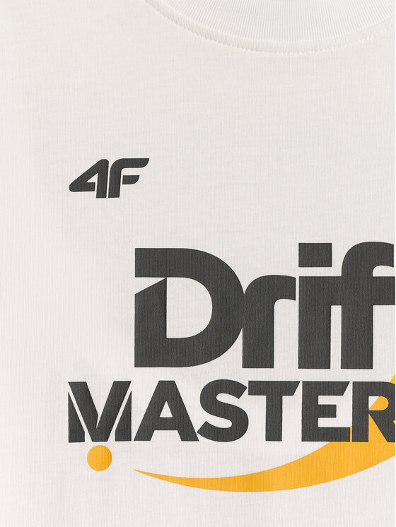 4F 4F T-Shirt MOTOSPORTS 2026 Biały Loose Fit