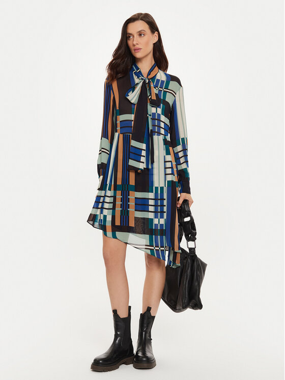 Sisley Sisley Sukienka koszulowa 4YBMLV065 Kolorowy Regular Fit