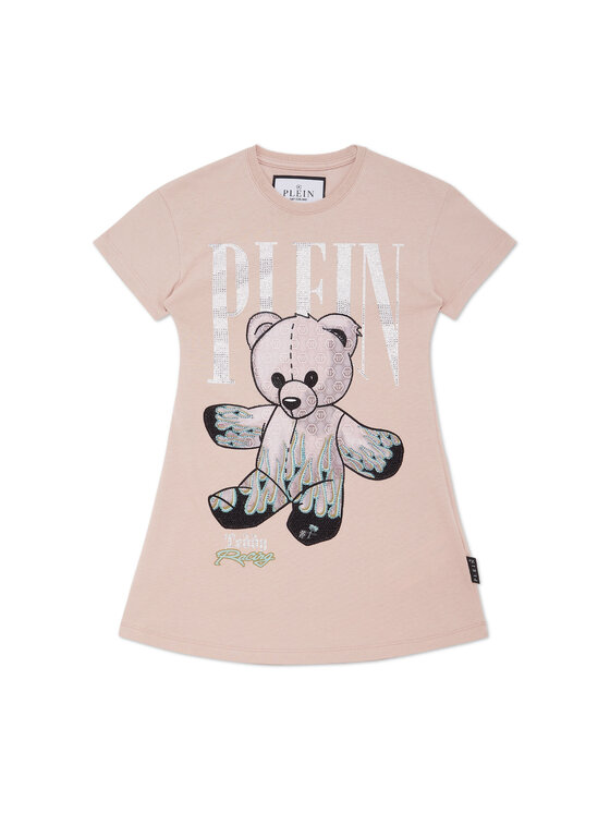 PHILIPP PLEIN PHILIPP PLEIN Sukienka koszulowa 28147 Écru Comfortable Fit