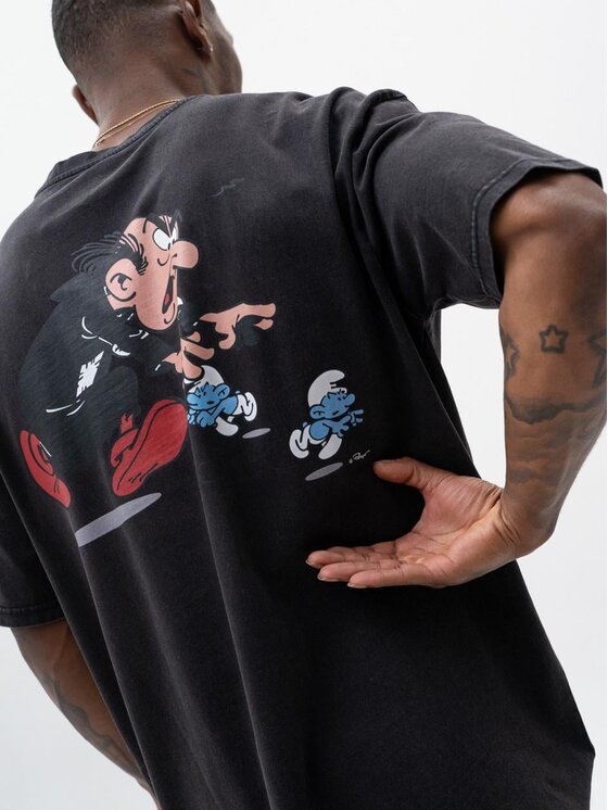 Smerfy Smerfy T-Shirt 117234 Szary ciemny Oversize