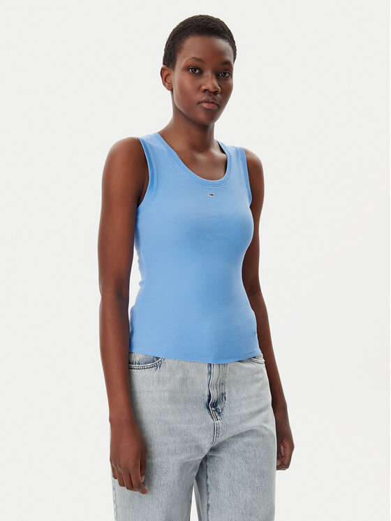 Tommy Jeans Tommy Jeans Top Essential DW0DW20673 Svijetloplava Slim Fit