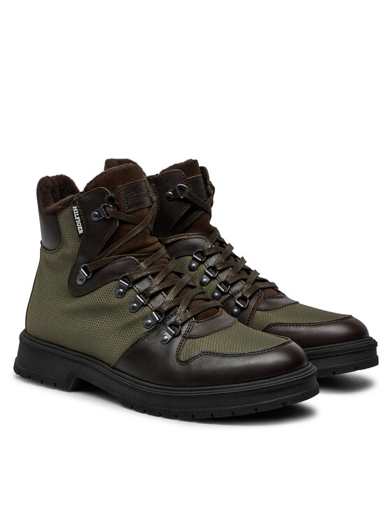 Tommy Hilfiger Tommy Hilfiger Μποτίνια Hilfiger Warm Cordura Mix Boot FM0FM05180 Πράσινο
