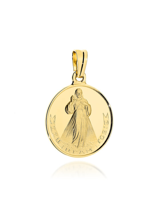 Fugart Fugart Naszyjnik Medalik z żółtego złota Jezus Miłosierny FUG5-9-M00196-2 Złoty