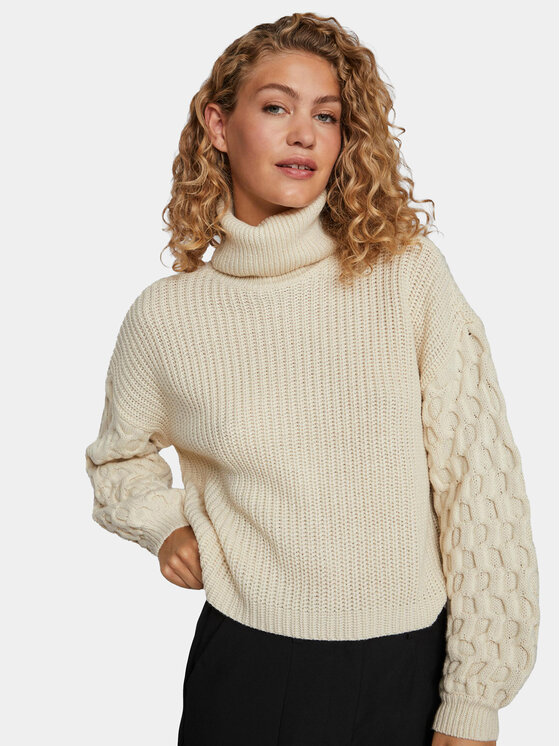 Vila Vila Rollkragenpullover 14089911 Beige Regular Fit