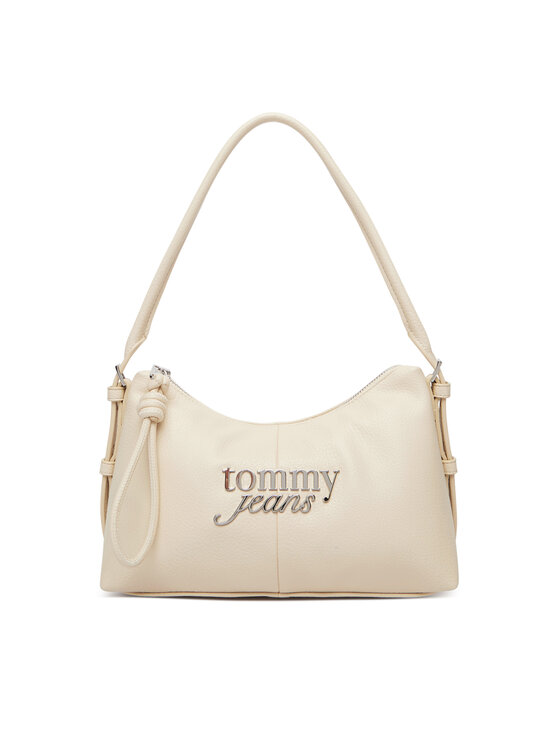 Tommy Jeans Tommy Jeans Geantă Metal Logo Shoulder Bag AW0AW18468 Alb