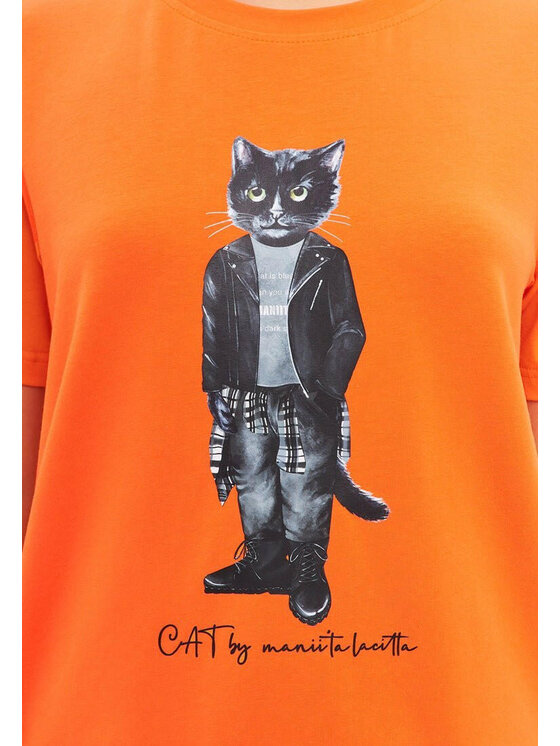 CAT by maniita lacitta CAT by maniita lacitta T-Shirt Printed T-shirt Pomarańczowy Regular Fit