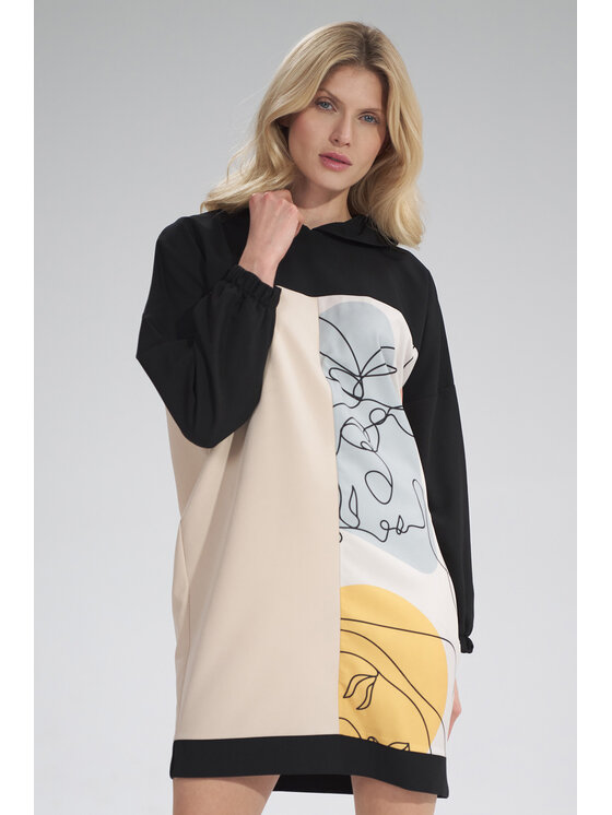 FIGL FIGL Sukienka codzienna M755 Czarny A-Line Fit