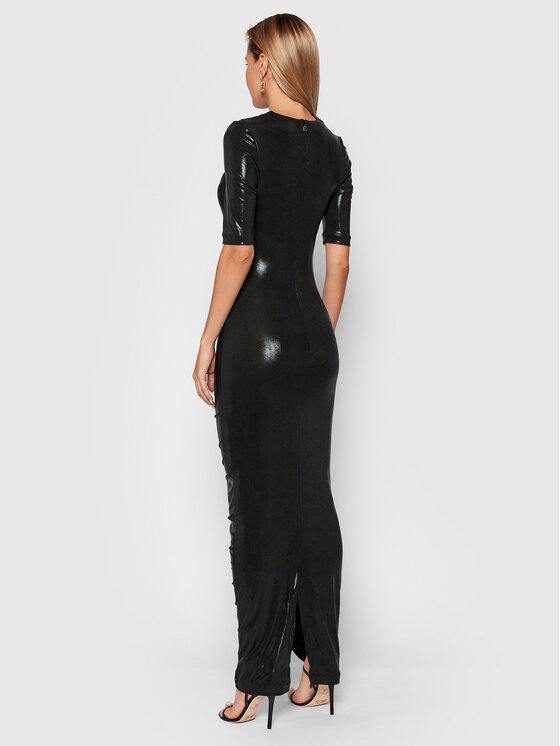 ROTATE ROTATE Večernja haljina Abigail Dress RT623 Crna Slim Fit