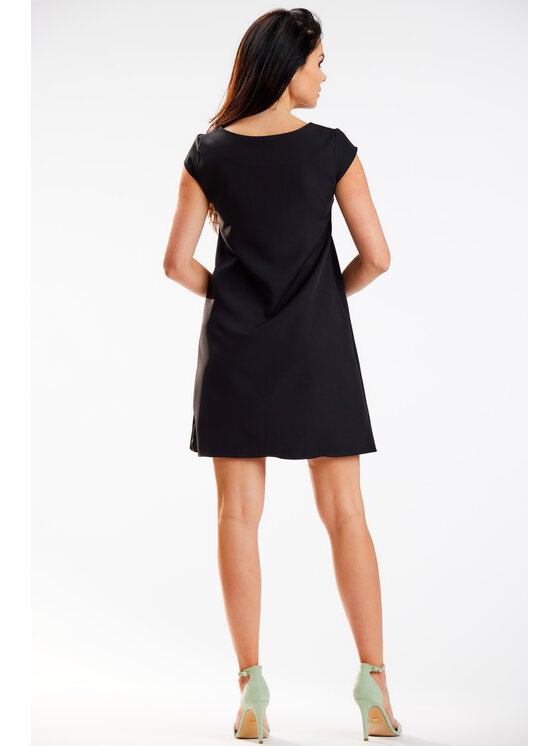 Awama Awama Sukienka letnia A570 Czarny Basic Fit