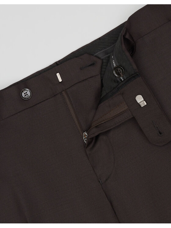 Borgio Borgio Spodnie garniturowe gualdo 02 Brązowy Slim Fit