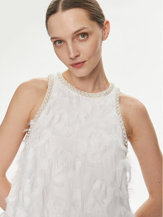 YAS YAS Koktejlové šaty Pazy 26028873 Biela Standard Fit