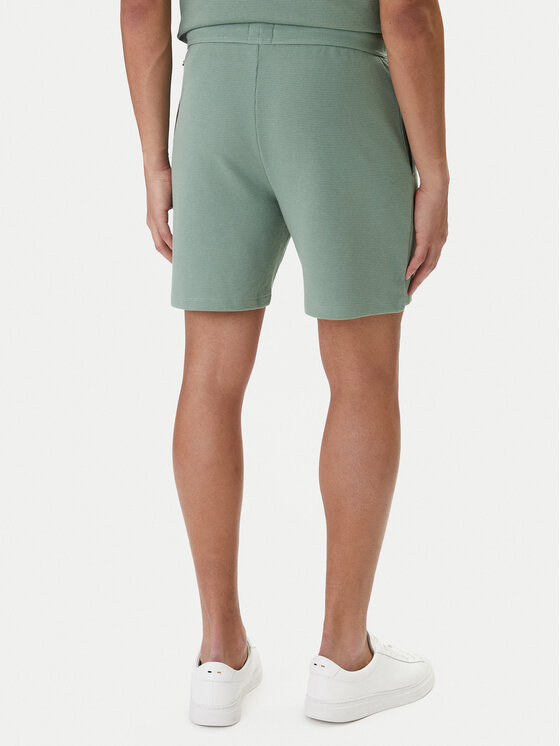 BOSS BOSS Pantaloncini sportivi Waffle 50535884 Verde Regular Fit