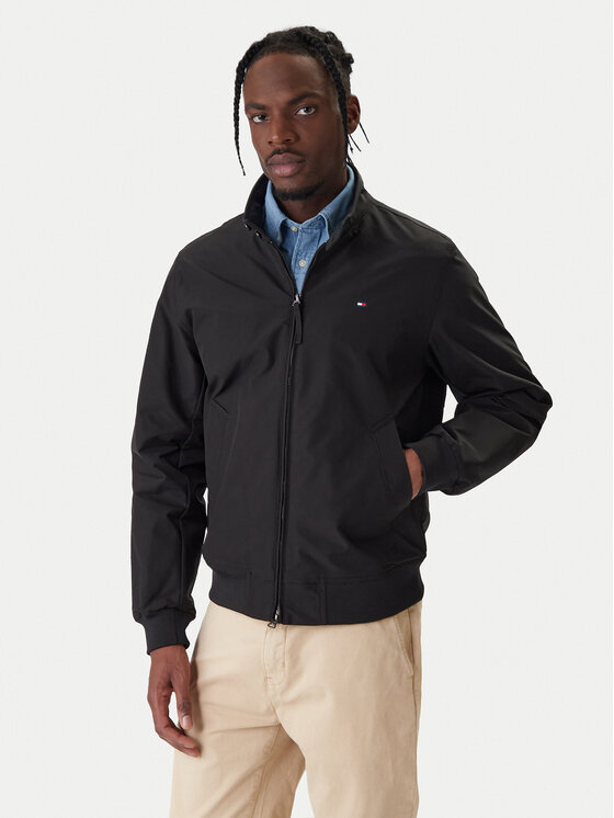 Tommy Hilfiger Tommy Hilfiger Prechodná bunda Harrington MW0MW37647 Čierna Regular Fit