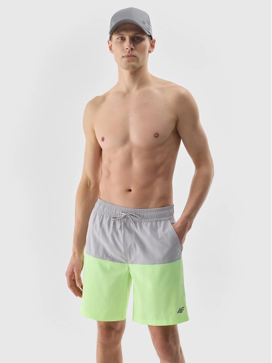 4F 4F Szorty plażowe 4FWSS24UBDSM087-27S Szary Regular Fit