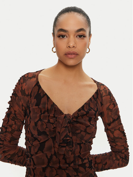 PINKO PINKO Vsakodnevna obleka Ribolla 103298 A1RB Rjava Slim Fit