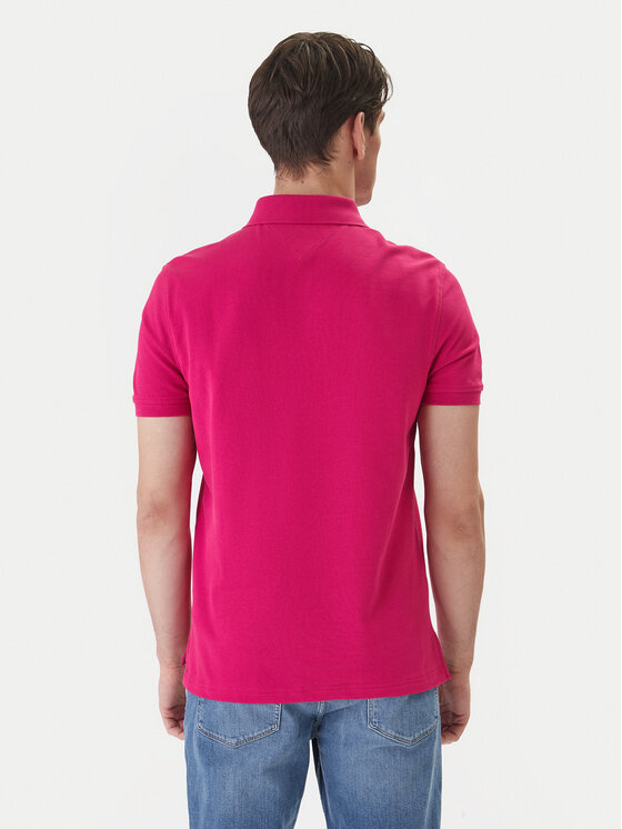 Tommy Hilfiger Tommy Hilfiger Тениска с яка и копчета 1985 MW0MW17770 Розов Regular Fit