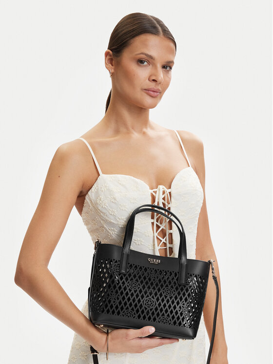 Guess Guess Τσάντα Letty Mini HWPG99 11750 Μαύρο