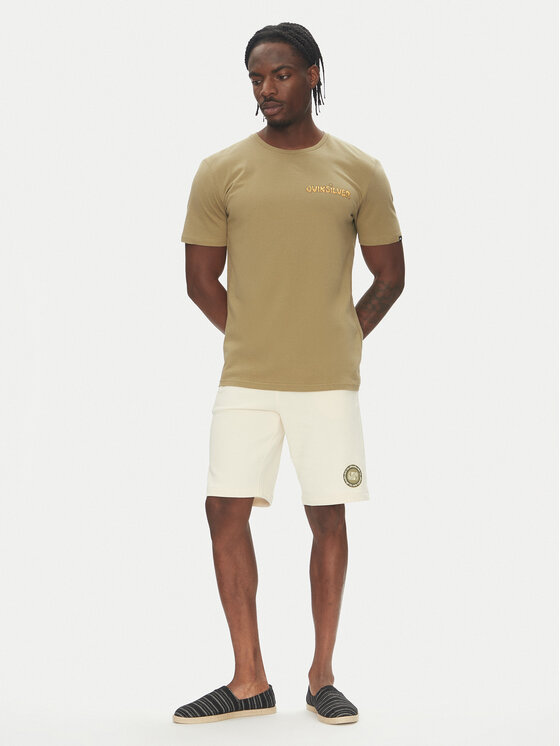 Quiksilver Quiksilver Tričko Ev Disconnect Effects EQYZT08049 Kaki Regular Fit