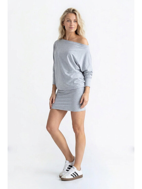 FIGL FIGL Každodenní šaty M1345 Šedá Loose Fit