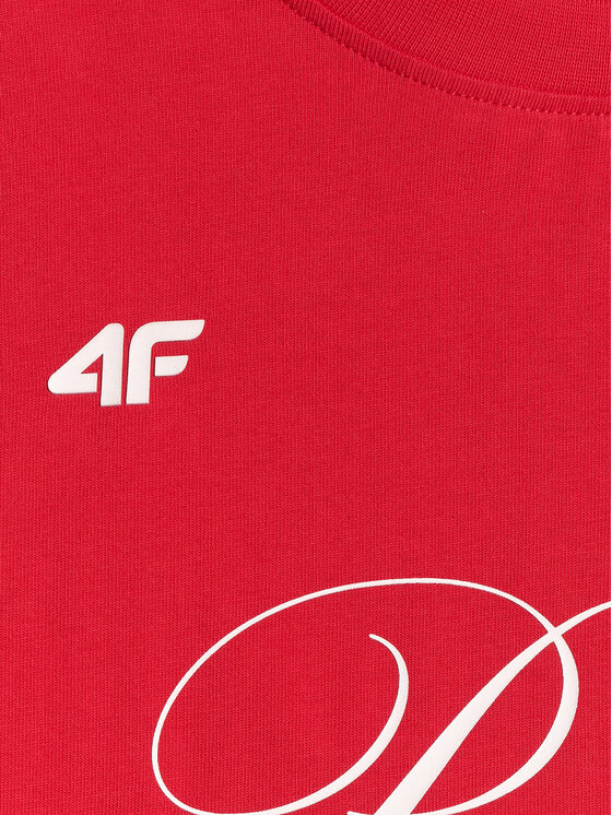 4F 4F T-Shirt STREFA KIBICA Czerwony Loose Fit