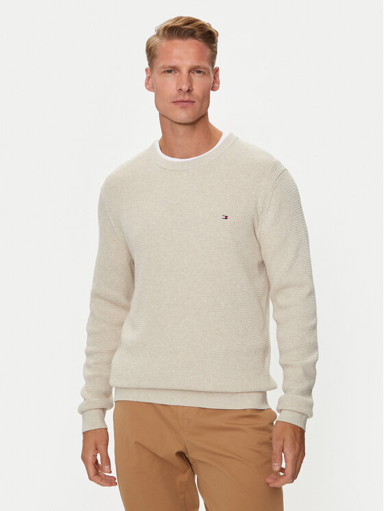 Tommy Hilfiger Pulover MW0MW35470 Bej Regular Fit