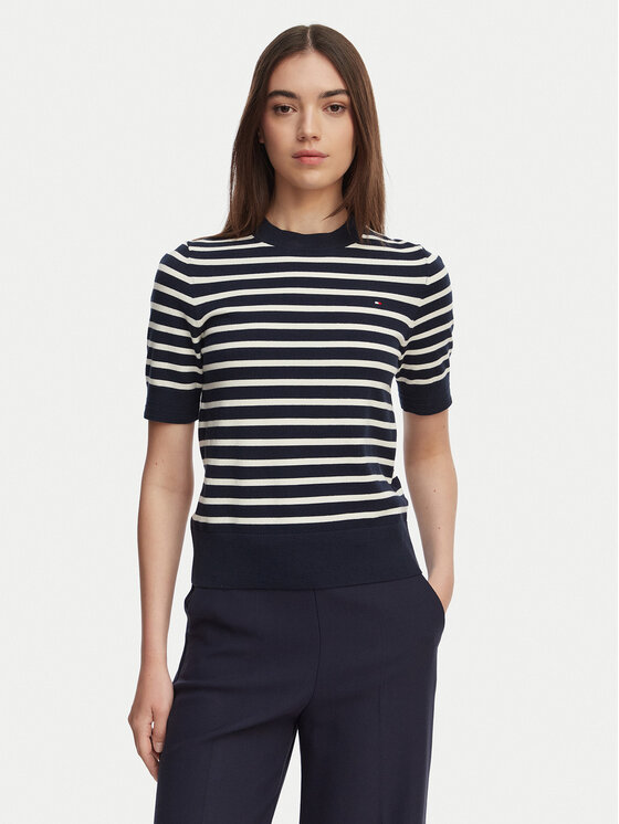 Tommy Hilfiger Tommy Hilfiger Пуловер WW0WW49705 Тъмносин Slim Fit