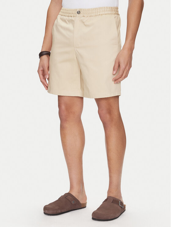 AMI Paris AMI Paris Šortky z materiálu HSO303.CO0103 Béžová Regular Fit