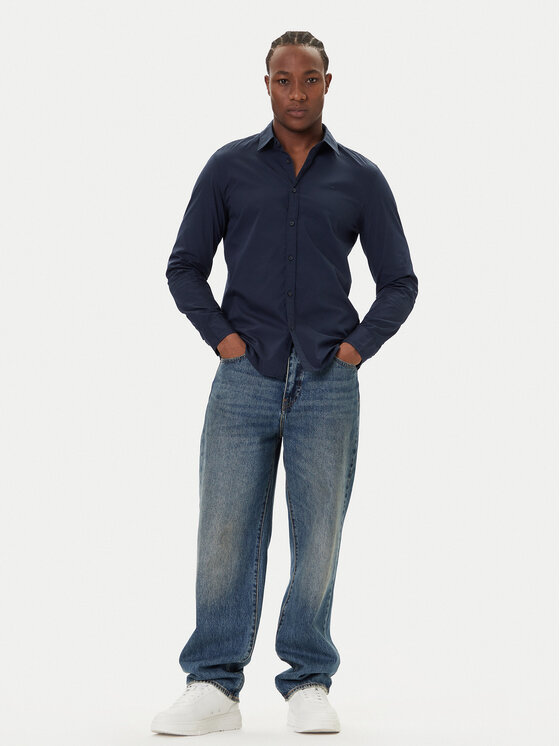 Mustang Mustang Koszula Canton 1016951 Granatowy Slim Fit