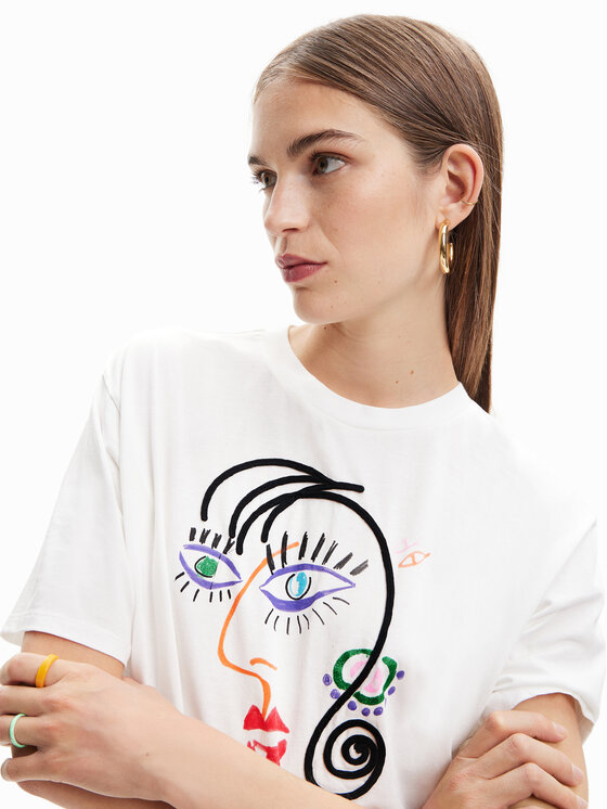 T-shirt Face 23SWTKBU Bianco Regular Fit