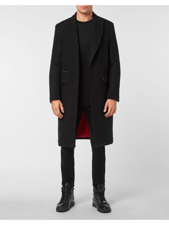 PHILIPP PLEIN PHILIPP PLEIN Płaszcz zimowy 2825 Czarny Regular Fit
