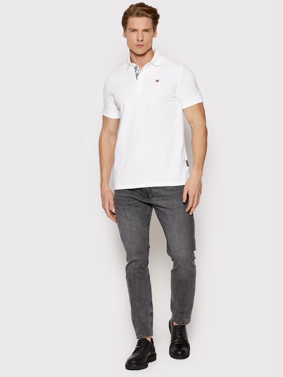 Napapijri Napapijri Polo Eolanos 3 NP0A4GB3 Biały Regular Fit