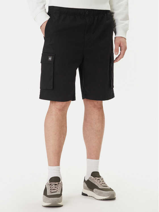 Calvin Klein Jeans Calvin Klein Jeans Šortky z materiálu LV04RB618G Černá Regular Fit