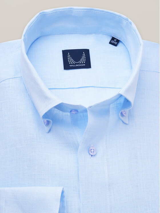 Willsoor Willsoor Koszula 43073sl Niebieski Slim Fit