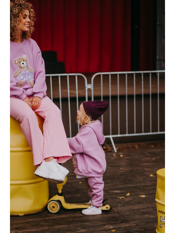 Bejbi Story Bejbi Story Bluza Bluza oversize Margaret Teddy z kapturem Fioletowy Oversize