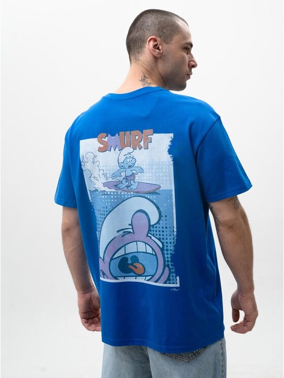 Smerfy Smerfy T-Shirt 129179 Niebieski Oversize