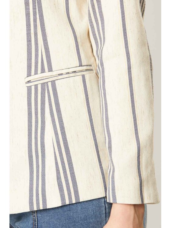 QUIOSQUE QUIOSQUE Sako LINEN SIMPLE JACKET Écru Regular Fit