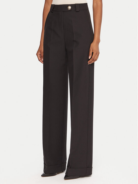 Maryley Maryley Штани з тканини 25IB563/43NE Чорний Regular Fit
