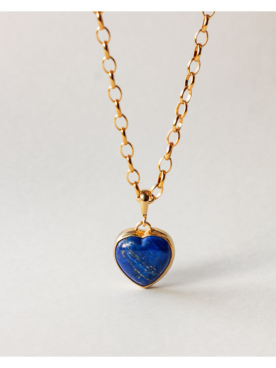 Amétrine  Amétrine Naszyjnik Coeur z lapis lazuli Złoty