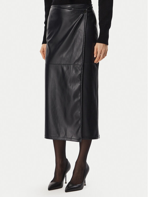 Marella Marella Rock aus Kunstleder Utile 2625776012 Dunkelblau Slim Fit