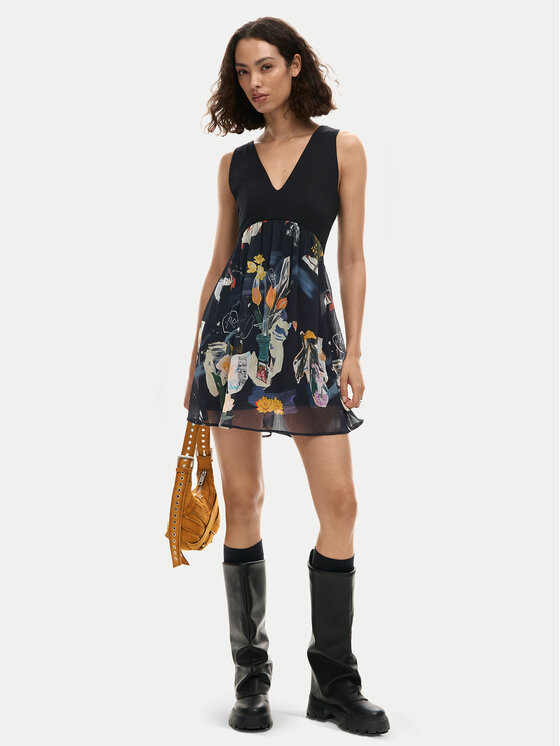 Desigual Desigual Letné šaty Uve 26SWVW47 Čierna Regular Fit