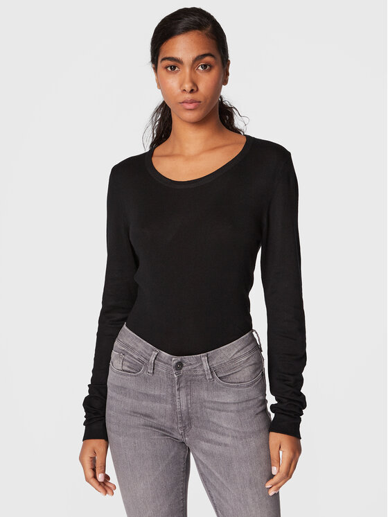 ICHI ICHI Пуловер Mafa 20102553 Черен Slim Fit