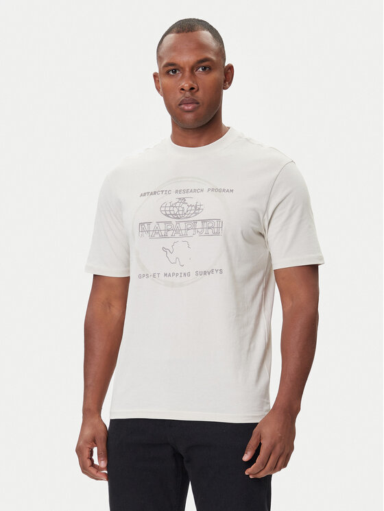 Napapijri Napapijri T-Shirt S-Bald NP0A88SF Béžová Regular Fit